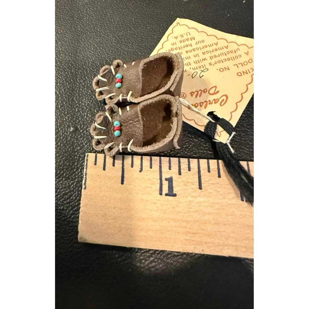 Carlson Dolls Small Doll Accessories Brown Leather Moccasins Pouch Boots